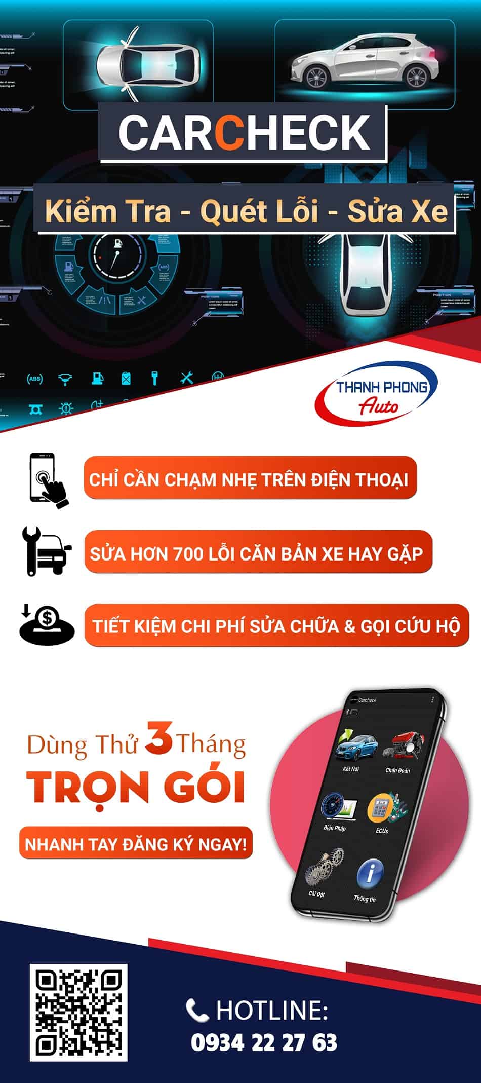 CARCHECK - Genuine Smart Car Repair and Error Scanning Application Garage Thanh Phong Auto HCM 2023