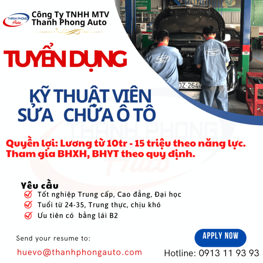 RECRUITMENT ANNOUNCEMENT Senior Garage Thanh Phong Auto HCM 2023