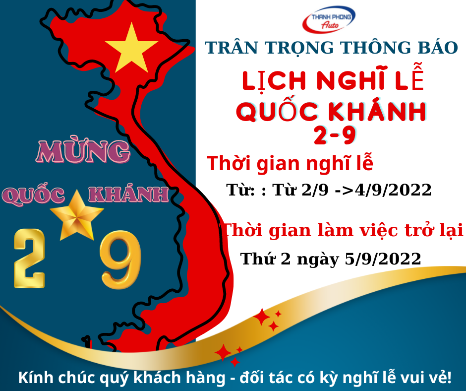 HOLIDAY ANNOUNCEMENT September 2, 9 Premium Garage Thanh Phong Auto HCM 2022
