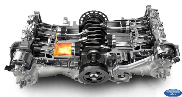 Động cơ boxer (Đối xứng ngang) - Động Cơ Đốt Trong: Khái Niệm, Phân Loại Và Hư Hỏng Thường Gặp Động cơ boxer (Đối xứng ngang)