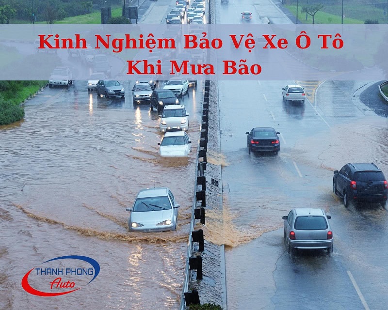 bảo vệ xe ô tô khi mưa bão